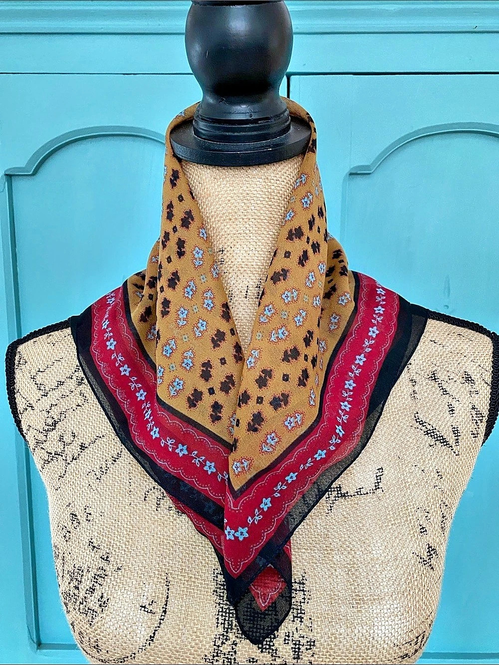 Floral Brown & Red Scarf